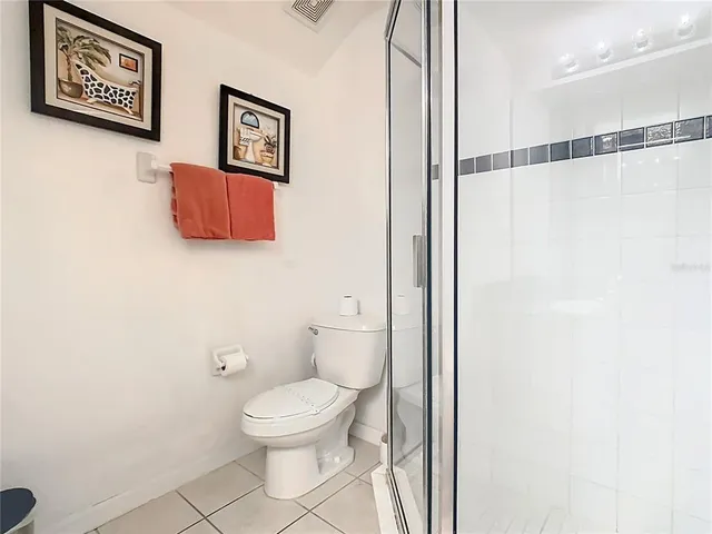 a aerial view of a house with a yard and potted plants