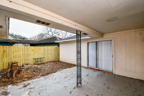 a view of a porch