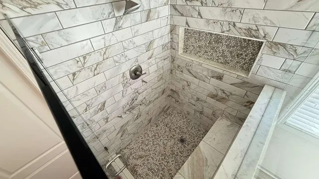 a bathroom with a shower