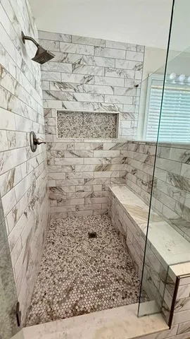 a view of a room with racks on the wall