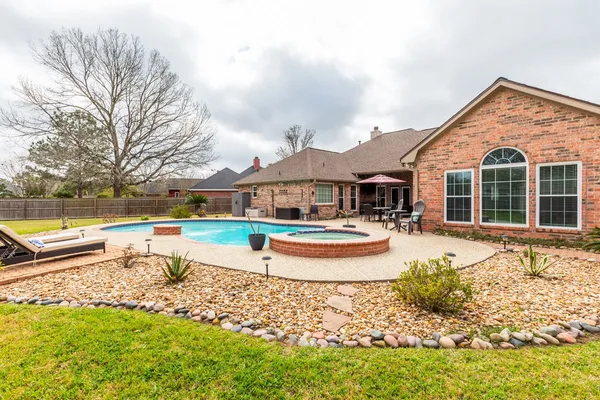 a view of a garden with a slide