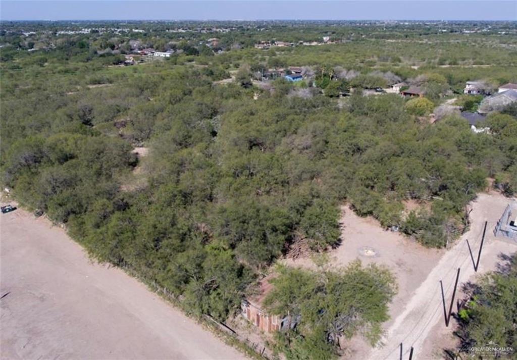 an aerial view of town with residential houses with outdoor space and trees