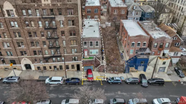 an aerial view of a building