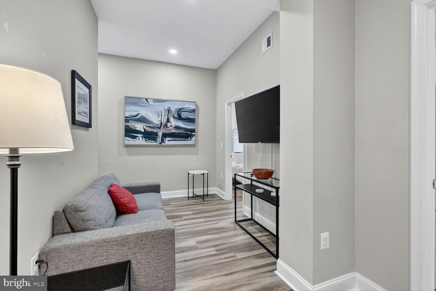 133 7th Street Southeast, Unit 3 Washington, DC 20003 - Photo 9 of 19 a living room with furniture and a flat screen tv