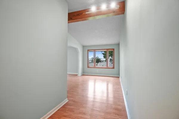 an empty room with windows