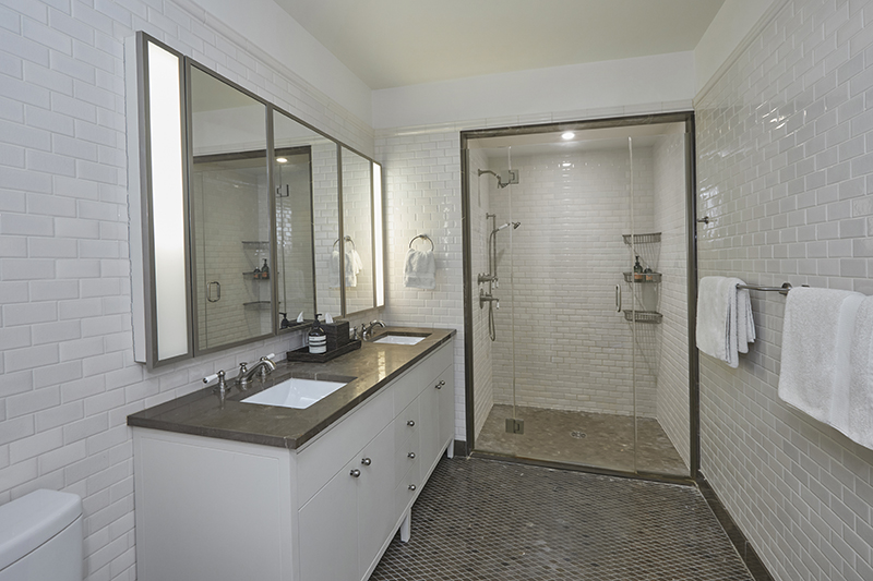 2150 Broadway, Unit PH2B Manhattan, NY 10023 - Photo 16 of 35 a bathroom with a double vanity sink mirror double and shower