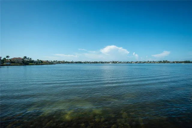 a view of an ocean from a yard