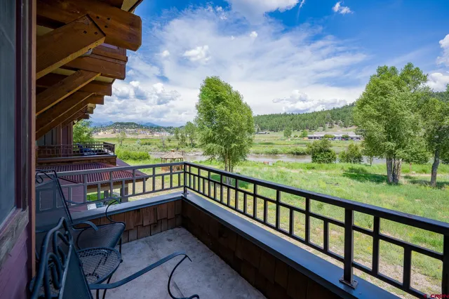 a view of a porch with a table