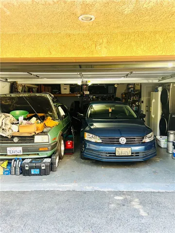 a view of car parked in garage