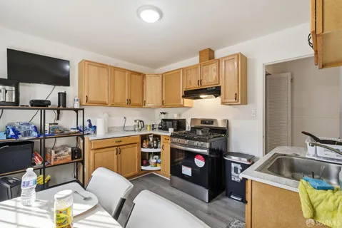 a workspace with furniture and a window