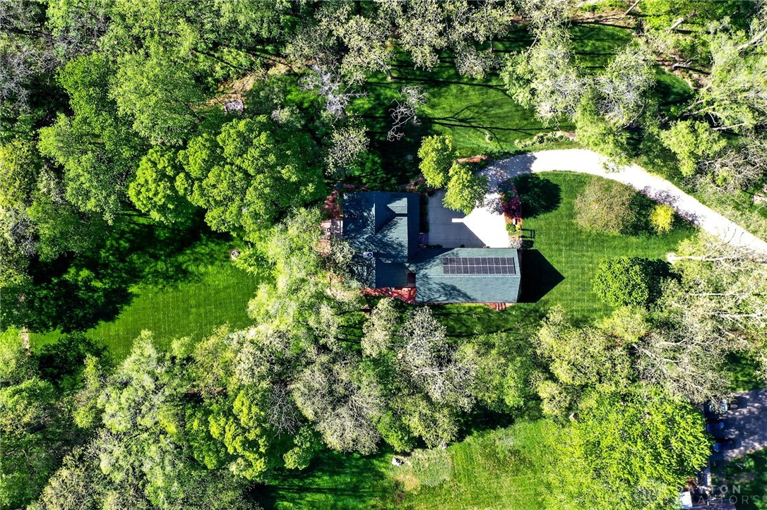 330 South Alpha Bellbrook Road Bellbrook, OH 45305 - Photo 72 of 87 An aerial perspective reveals a secluded residence embraced by lush greenery.