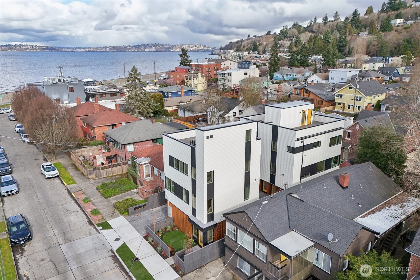 2628 58th Avenue Southwest Seattle, WA 98116 - Photo 29 of 38 an aerial view of a city with lots of residential buildings
