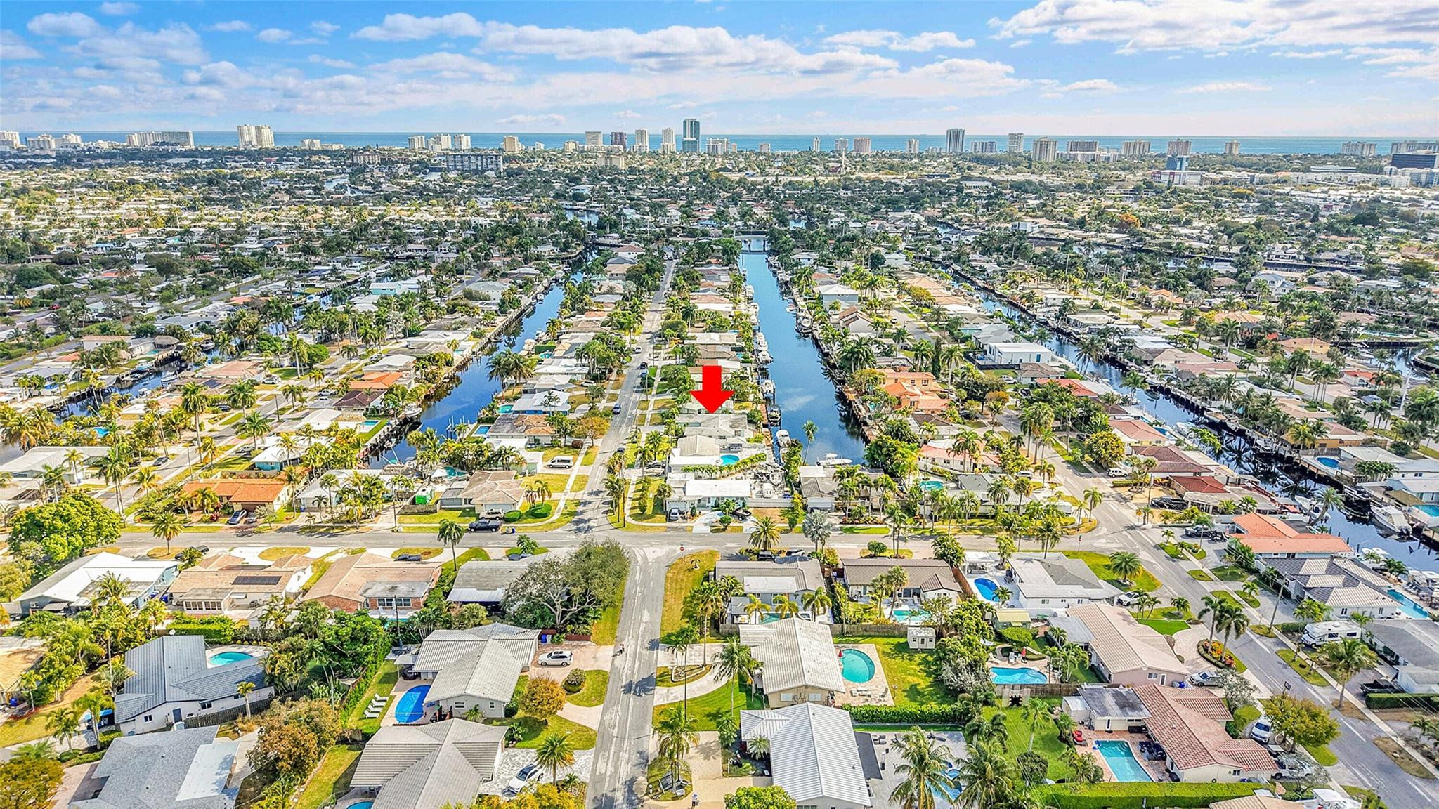 220 Southeast 10th Street Pompano Beach, FL 33060 - Photo 38 of 42 an aerial view of residential building and lake