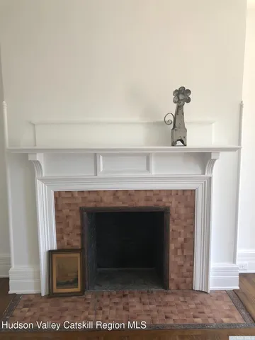 a close view of a fireplace