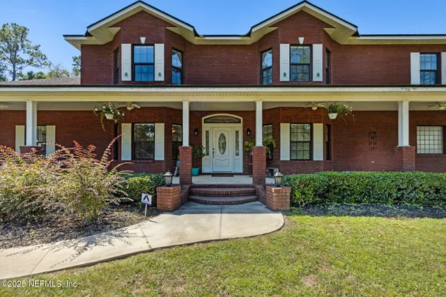 a view of a brick building