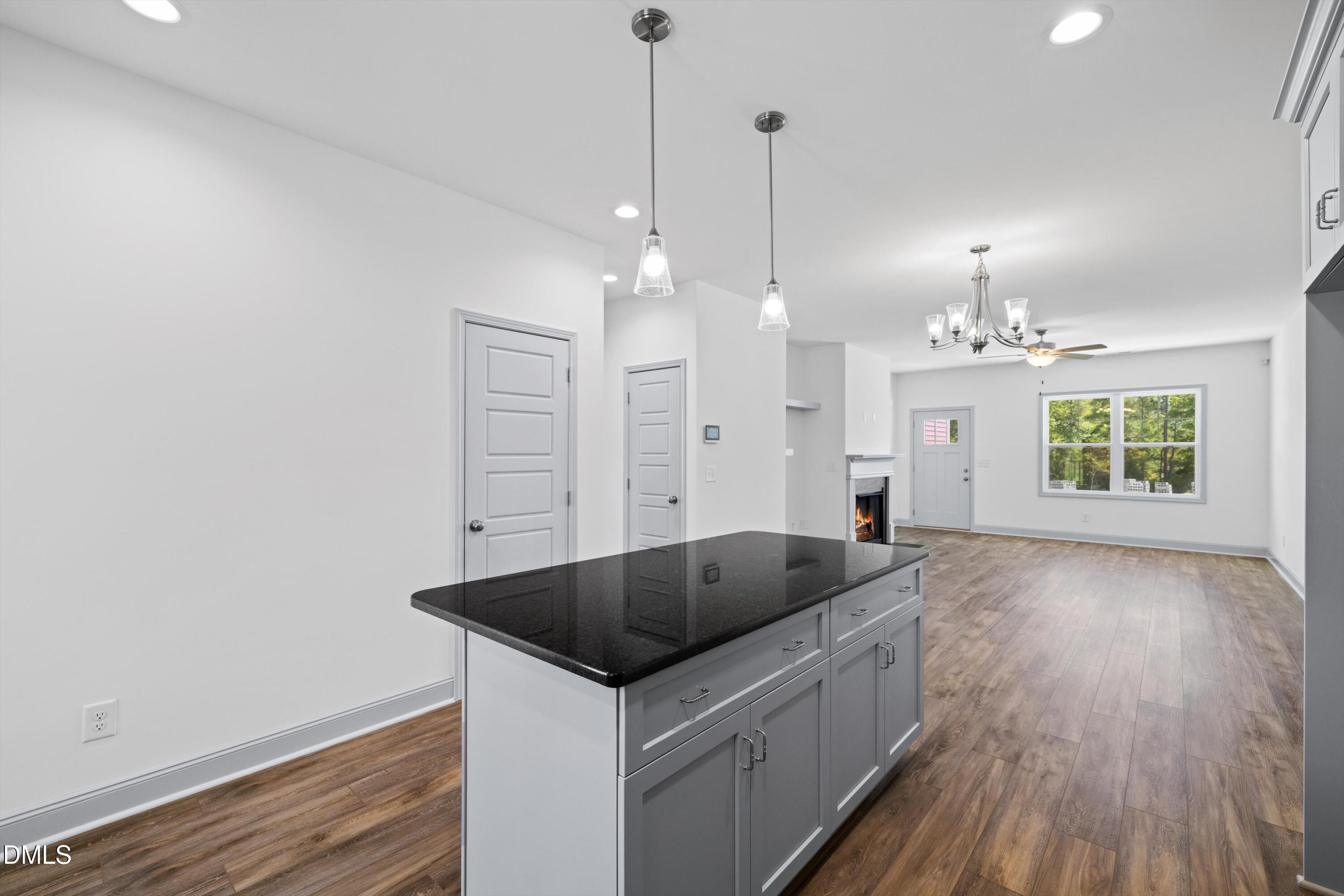 73 Falls Riv Court Broadway, NC 27505 - Photo 26 of 39 a kitchen with stainless steel appliances granite countertop a sink a oven and a chandelier