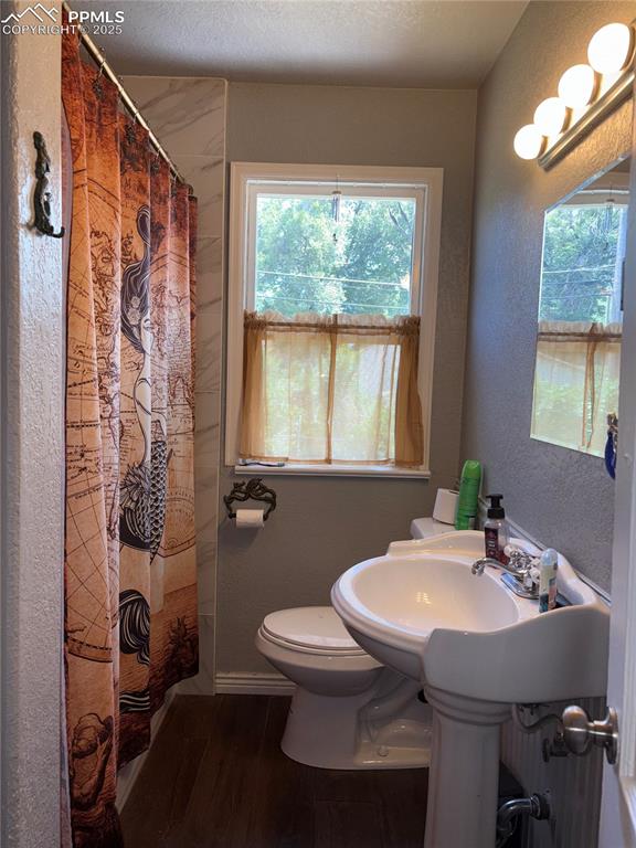 2453 East Willamette Avenue, Unit 1/2 Colorado Springs, CO 80909 - Photo 11 of 16 a bathroom with a sink toilet and a mirror