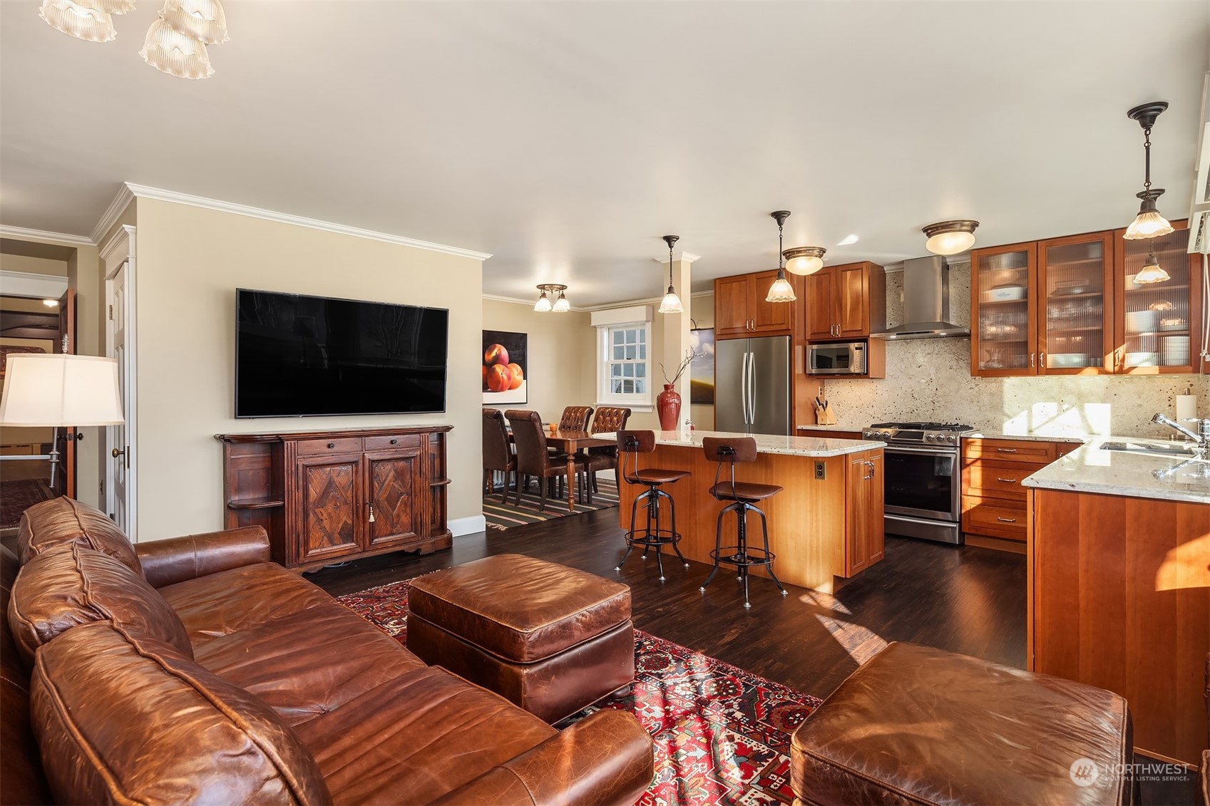 3708 42nd Avenue South Seattle, WA 98144 - Photo 27 of 40 a living room with furniture and a flat screen tv