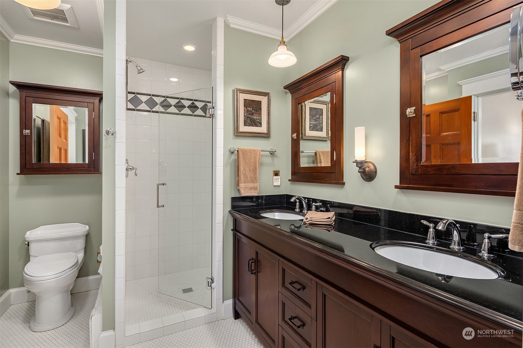 3708 42nd Avenue South Seattle, WA 98144 - Photo 28 of 40 a bathroom with a granite countertop sink toilet and shower