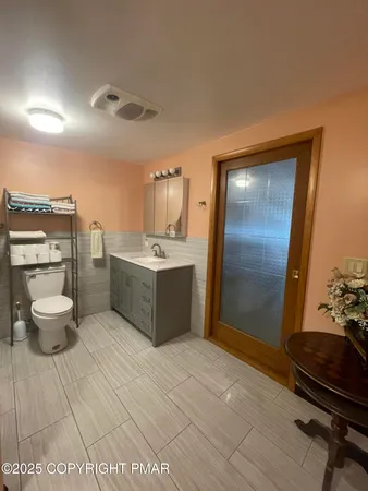 a bedroom with a bed and furniture