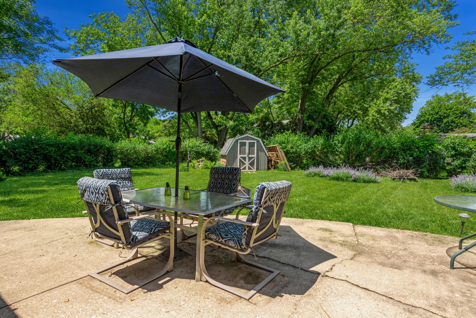 426 High Road Cary, IL 60013 - Photo 25 of 28 a view of a chairs and table under an umbrella