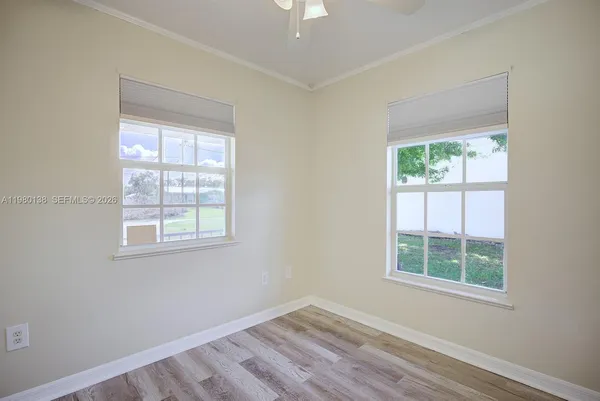 an empty room with a window