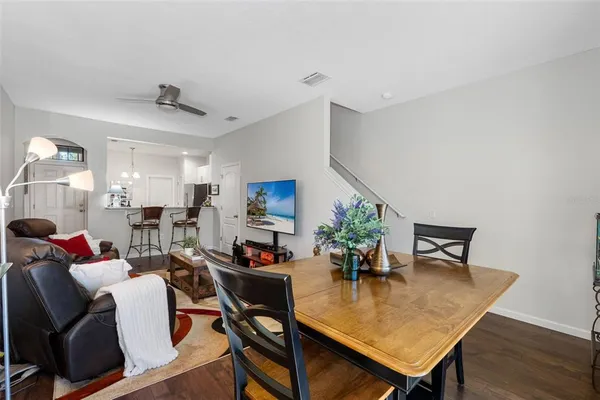 a living room with furniture and a couch