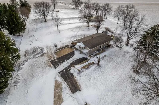 a view of a backyard of a house