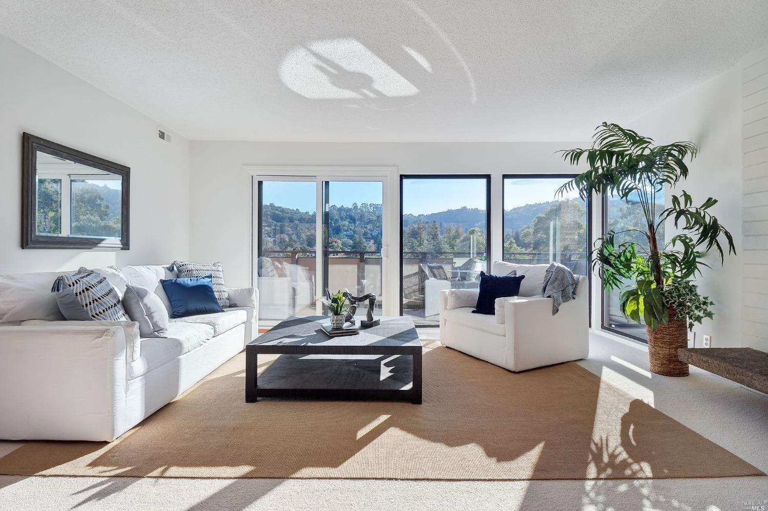 177 Pixley Avenue Corte Madera, CA 94925 - Photo 1 of 1 a living room with furniture and a large window