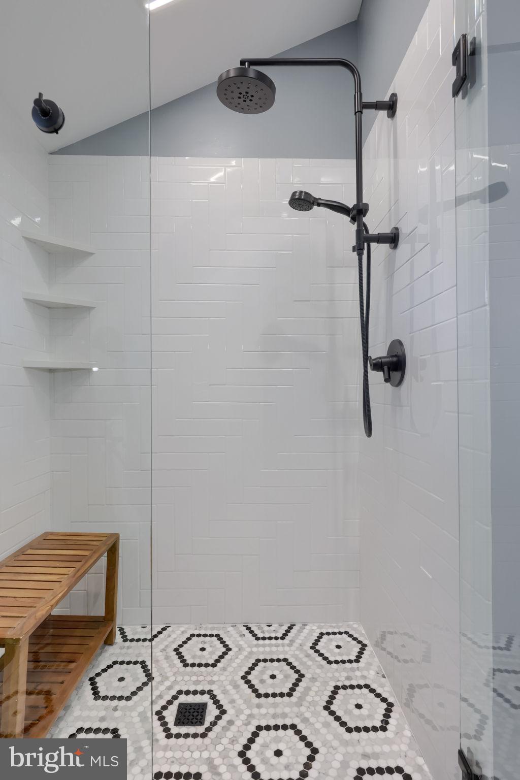 1709 Ridgeview Avenue Lancaster, PA 17603 - Photo 45 of 77 Sleek modern shower with hexagonal tiles.