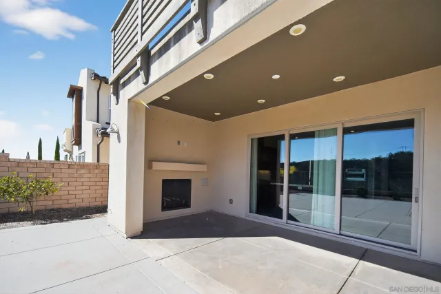 a building with glass door