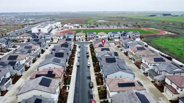 an aerial view of multiple house