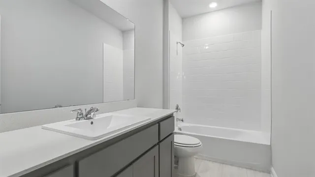 an empty room with closet area