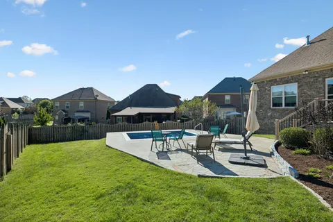 a view of a deck with a garden