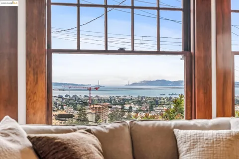 a front view of a building with a water fall