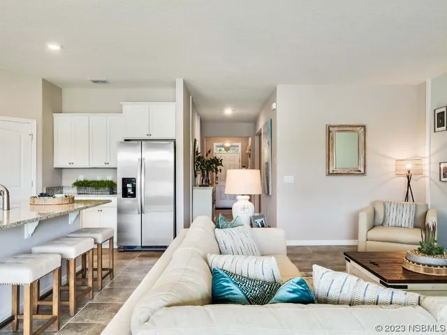 a living room with furniture