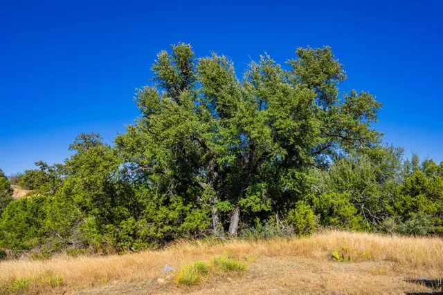 a view of a large body of water with a building in the background