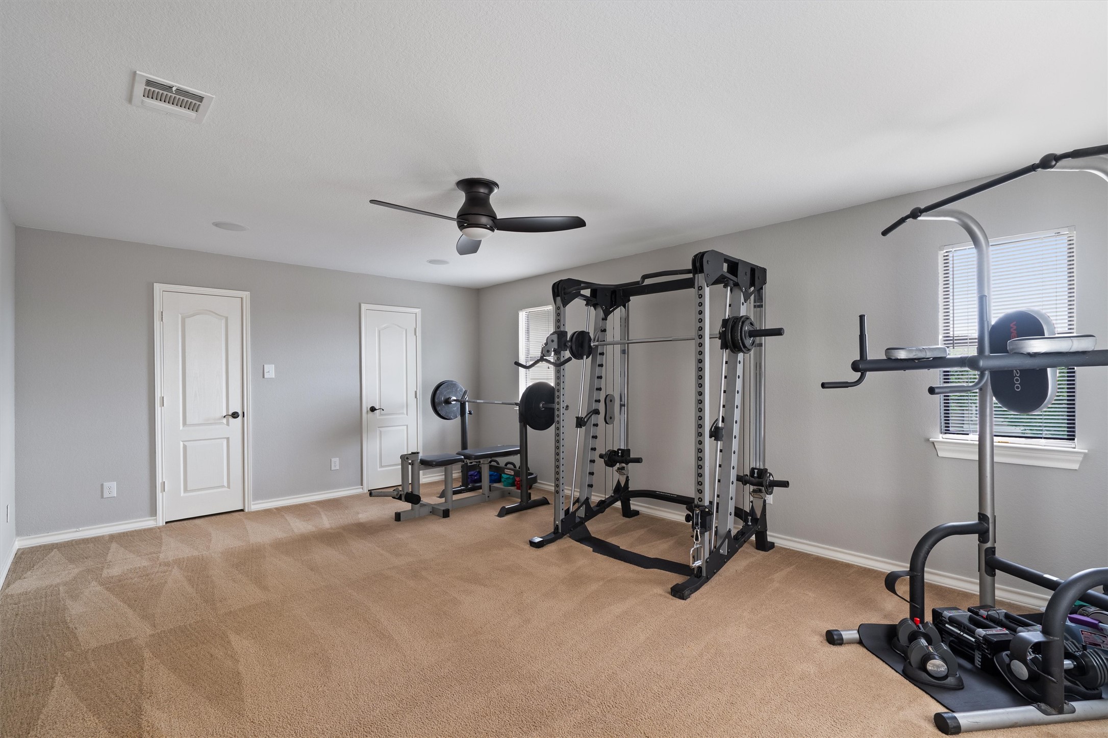 101 Breakaway Road Cedar Park, TX 78613 - Photo 24 of 37 Exercise area featuring light carpet and a ceiling fan