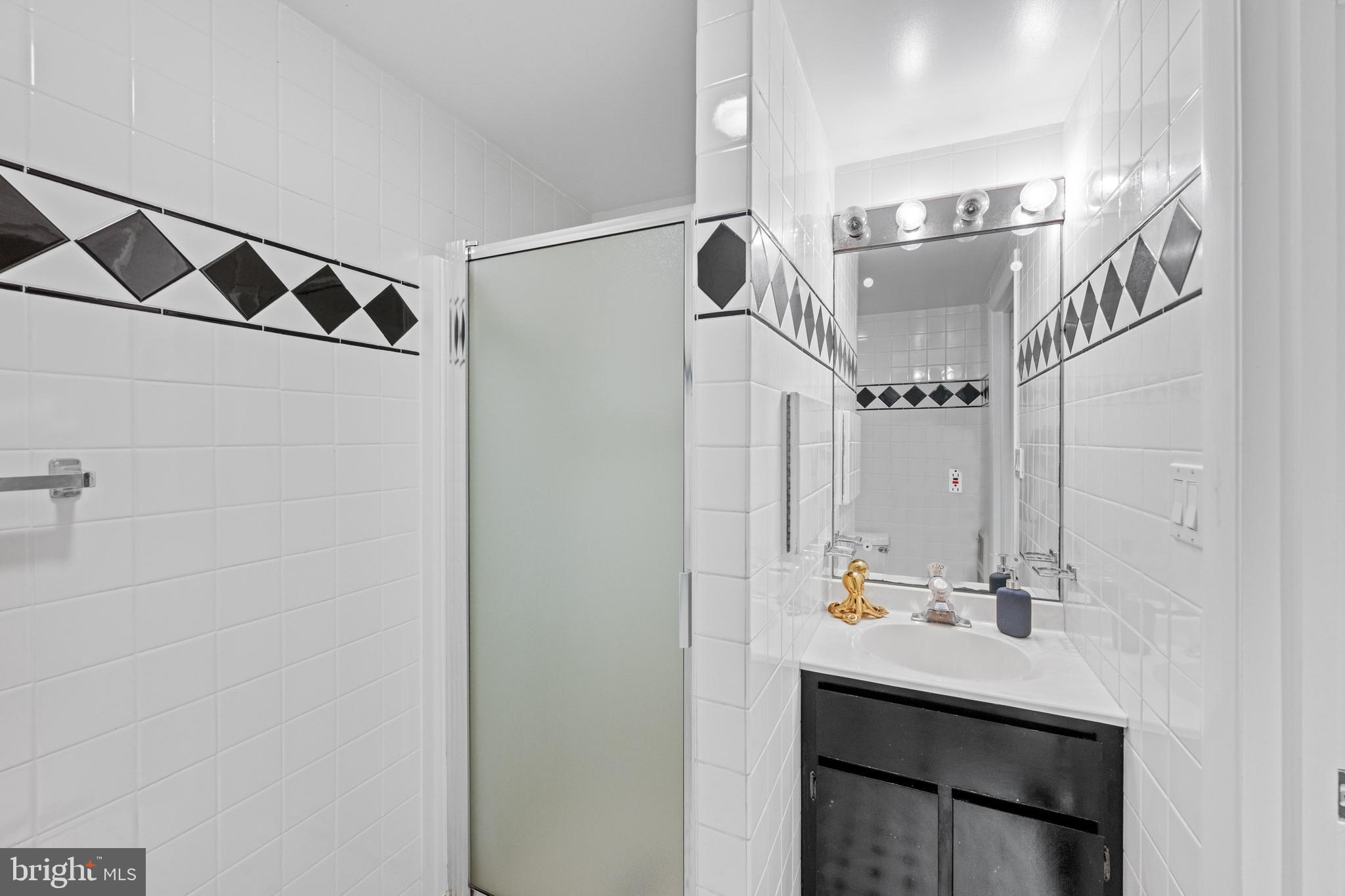 3529 Yuma Street Northwest Washington, DC 20008 - Photo 34 of 46 a bathroom with a sink and mirror