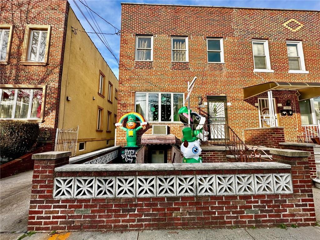 a front view of a building