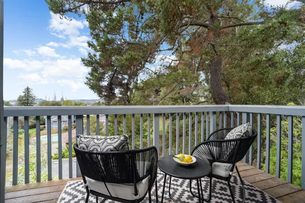a view of a chairs in balcony