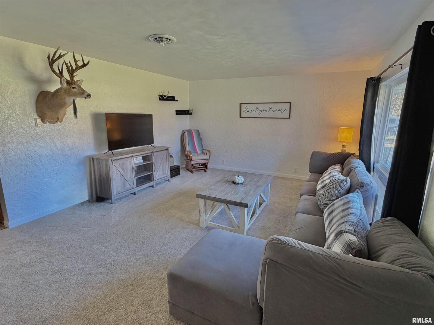 315 Hosselton Street Southwest Clay City, IL 62824 - Photo 8 of 70 a living room with furniture and a flat screen tv