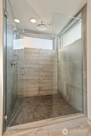 a bathroom with a shower