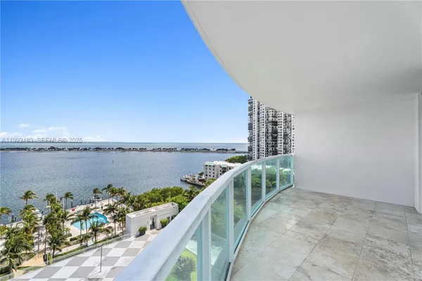 a balcony with city view