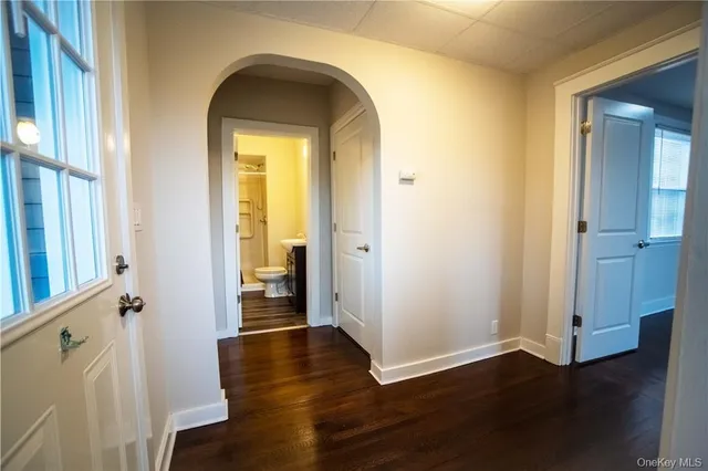 an entryway with a door