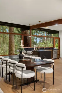 a room with furniture and a large window