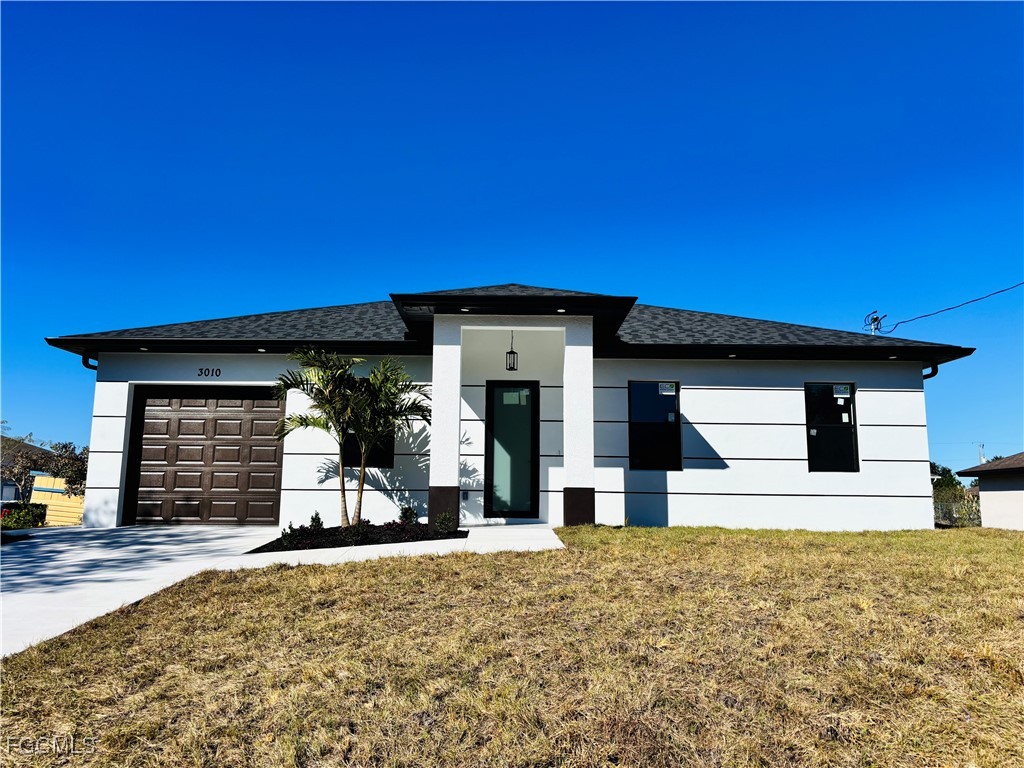 a view of a house with a patio