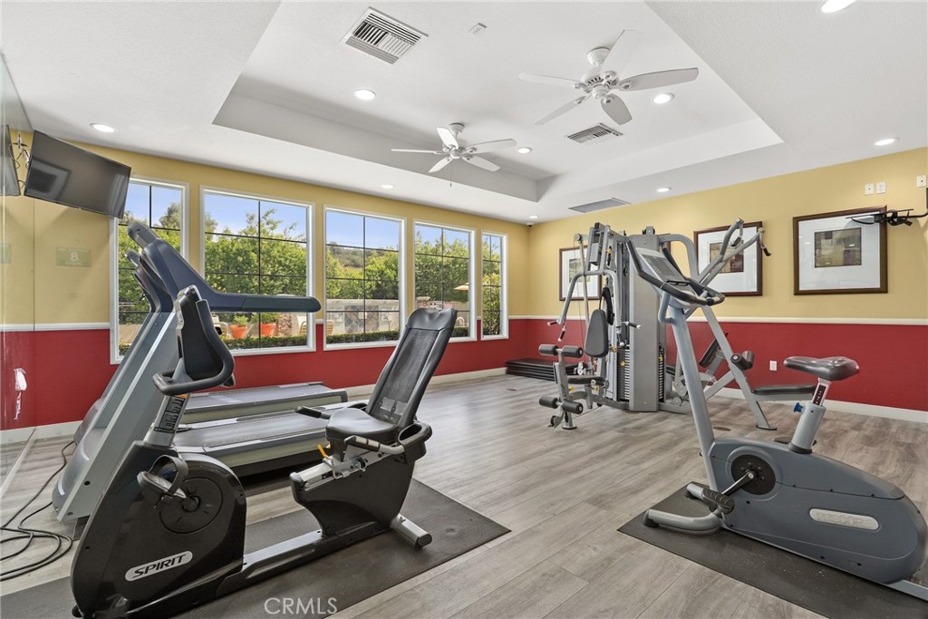 20000 Plum Canyon Road, Unit 221 Saugus, CA 91350 - Photo 26 of 30 a view of a room with gym equipment