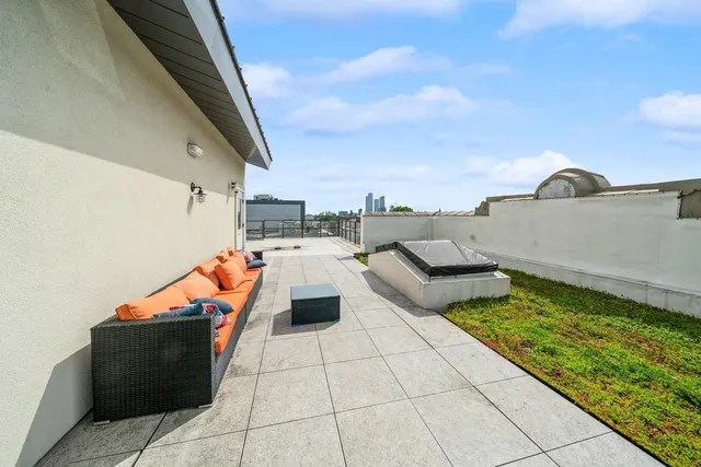 a view of a terrace with sitting space