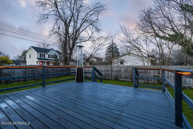 a view of wooden deck
